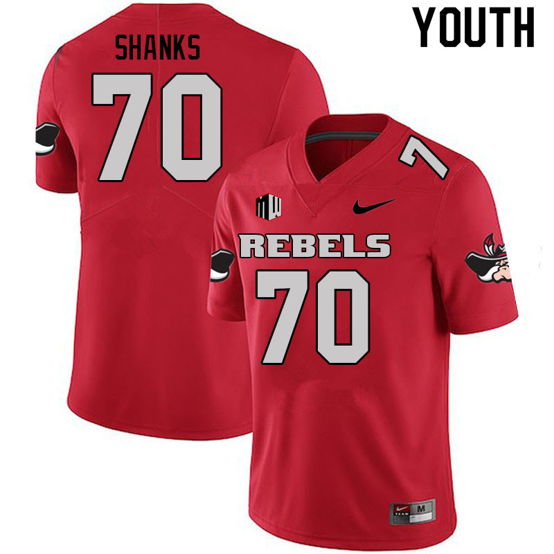 Youth #70 Tiger Shanks UNLV Rebels College Football Jerseys Sale-Scarlet - Click Image to Close
